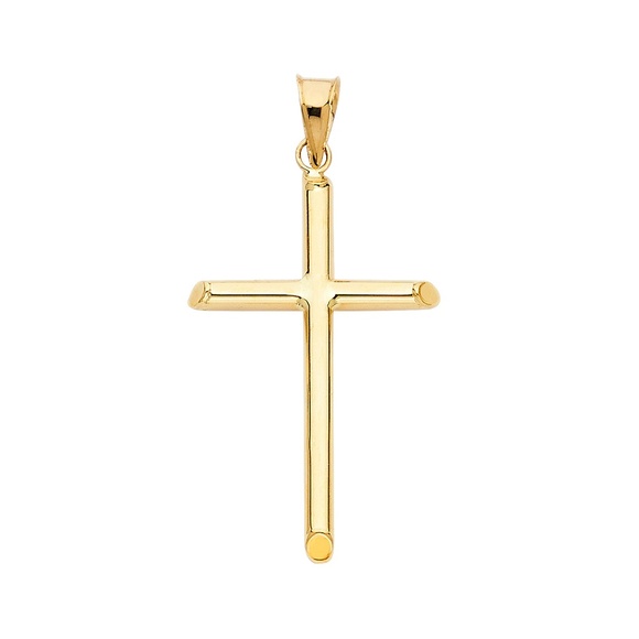 14K Yellow GoldClassic Cross Religious Pendant